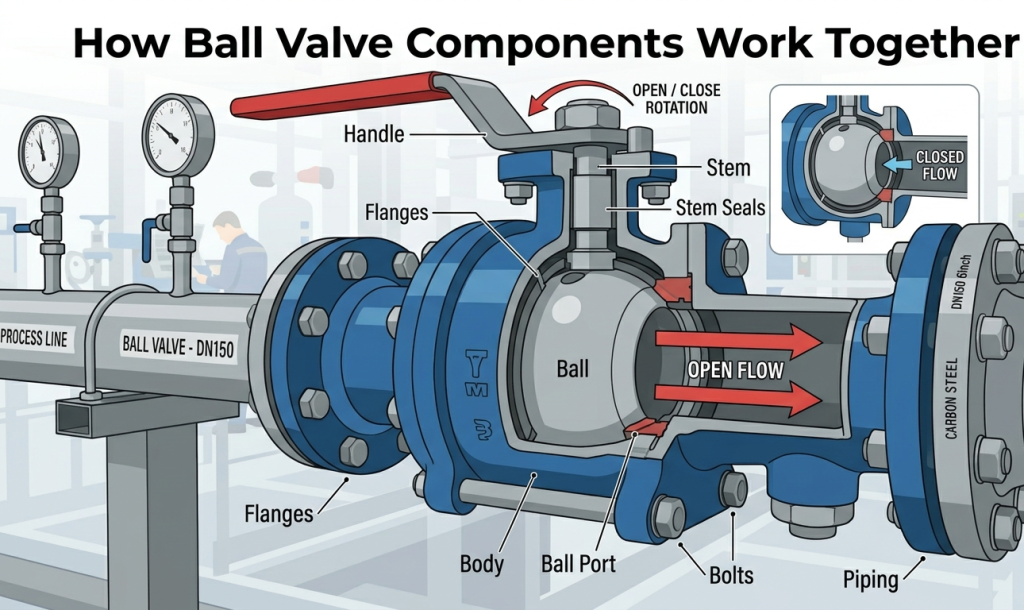 Components of a Ball Valve