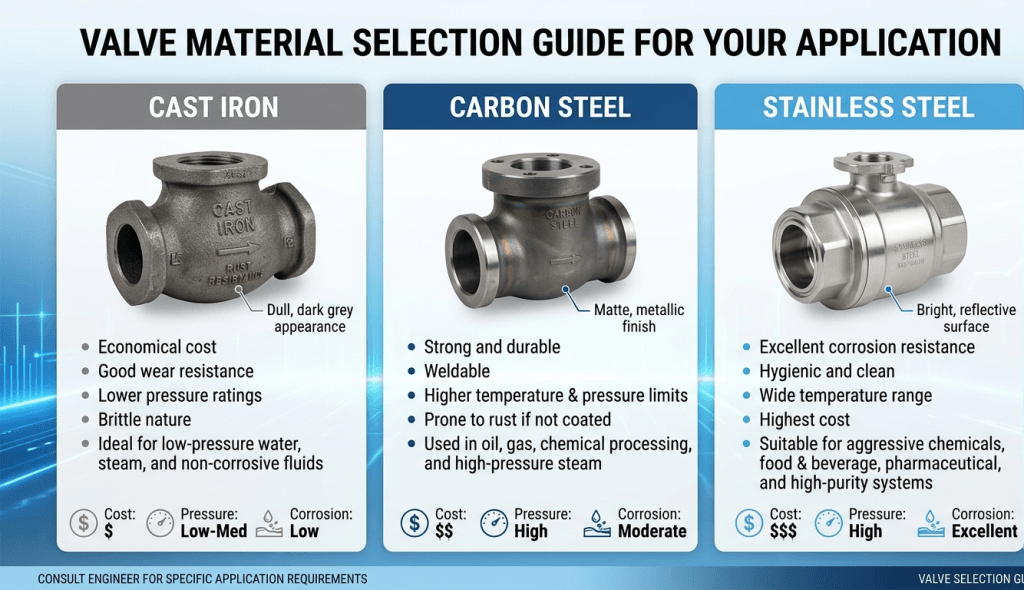 Valve Material Selection Guide for Your Application