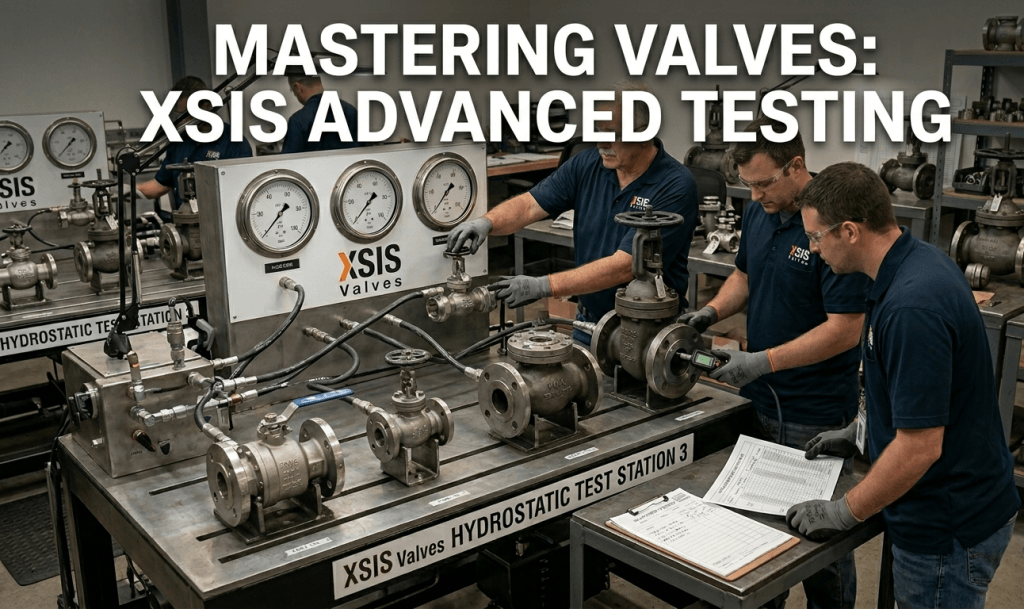 XSIS Valves hydrostatic pressure testing industrial valve bodies manufacturing
